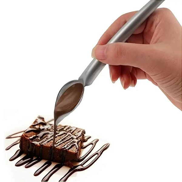 COLHER CURVADA CONFEITARIA CONFEITEIRO DECORAÇAO DOCE MOLHOS