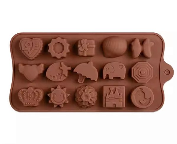 Forma Molde Silicone Chocolate Bombom Bicho Castelo Coroa