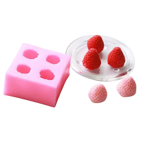 Molde Silicone Morango Fruta Tropical Fondant Biscuit Bolo