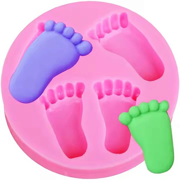 Molde Silicone Pes Pezinhos Cha Bebe Nenem Fondant Biscuit