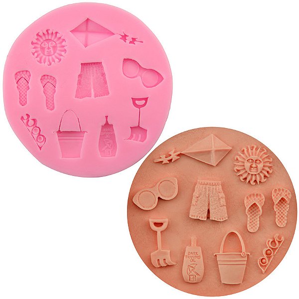 Molde Silicone Praia Chinelo Sol Verao Ondas Pipa Oculos