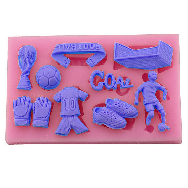 Molde Silicone Futebol Bola Gol Chuteira Trofeu Bola Jogador