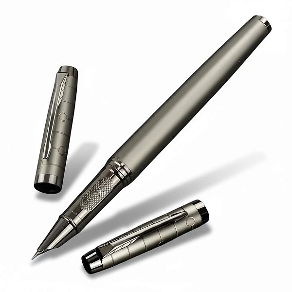 CANETA TINTEIRO PENA METAL VERDE ESCURO PRESENTE LUXO FINA