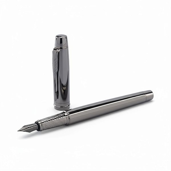 CANETA TINTEIRO METAL CHUMBO 0,5MM PONTA PENA LUXO ELEGANTE