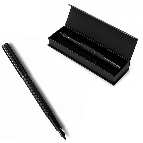 CANETA TINTEIRO PRETA FOSCO PREMIUM PENA 0,38MM C. CAIXA