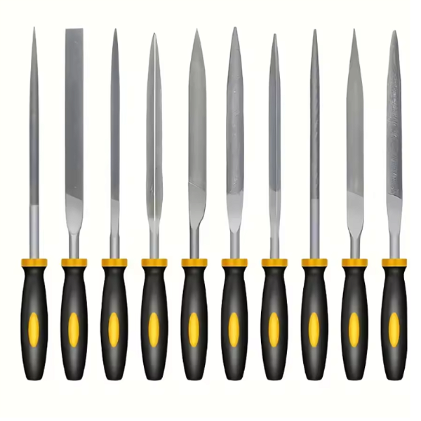 KIT 10 MINI FERRAMENTAS MADEIRA  AGULHA FORMAO AÇO CARBONO