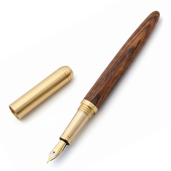 CANETA EXECUTIVA TINTEIRO PONTA PENA AMADEIRADO 0,5MM LUXO