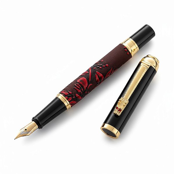 CANETA TINTEIRO EXECUTIVA ELEGANTE PENA ALTO RELEVO 0,5MM