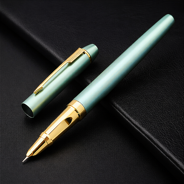 CANETA TINTEIRO EXECUTIVA METAL VERDE PONTA FINA 0,38MM