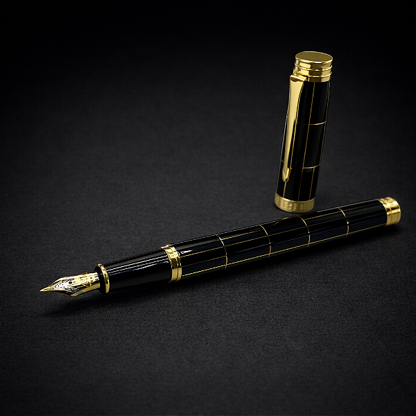 CANETA TINTEIRO EXECUTIVA METAL PONTA FINA 0,5MM LUXO GN2704