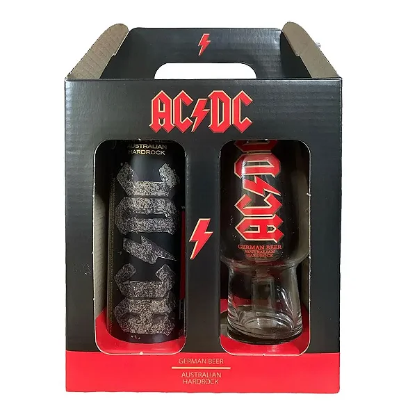 Kit Cerveja ACDC Hardrock German Pilsen, lata 568ml + copo 473ml