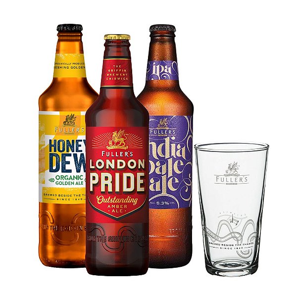 Combo 3 Cervejas Fuller's + Copo Half pint