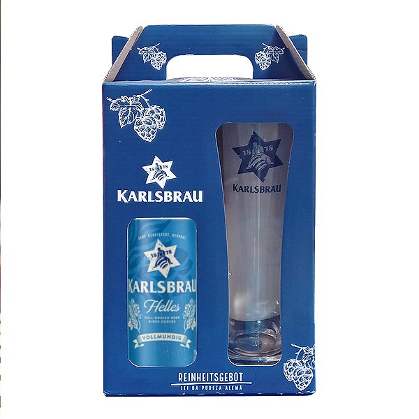 Kit Cerveja Karlsbrau Helles, Lata + Copo