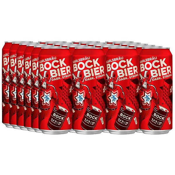 Cerveja Karlsbrau Bock Bier, caixa com 24 latas 500ml