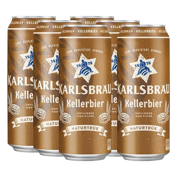 Cerveja Karlsbrau Kellerbier, Pack 6 latas 500 ml