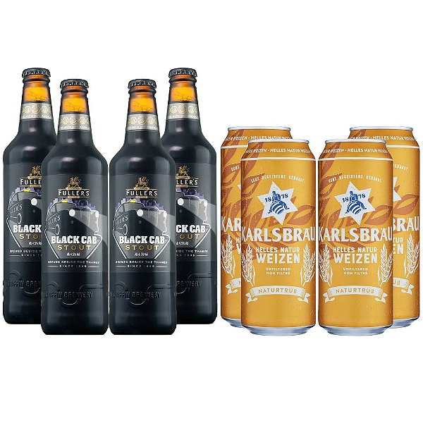 Combo 8 Cervejas (Black Cab, Karlsbrau Weizen)