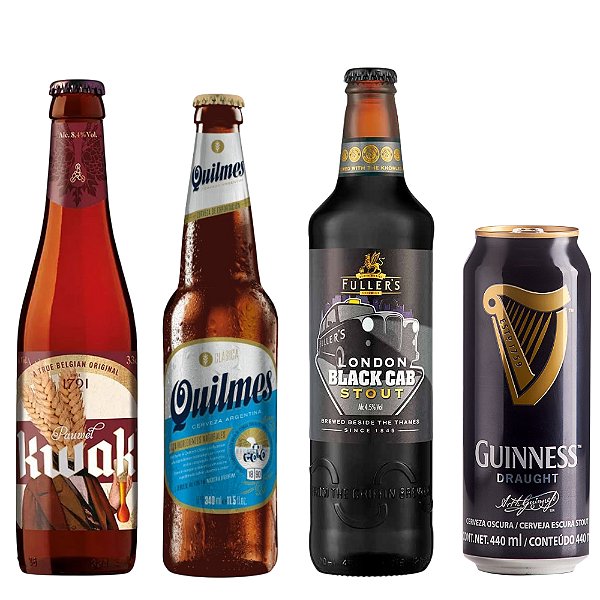 Combo Cervejas Clássicas - Black Cab, Guinness, Quilmes e Kwak