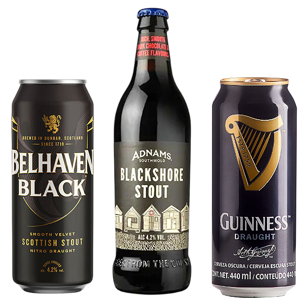 Combo Stouts - Belhaven Black · Adnams Blackshore · Guinness Draught