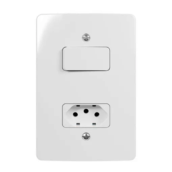 1INTERRUPTOR SIMP 6A + 1 TOM 2P+T 10A-250V  4X2 BR RENOVA MARGIRIUS 21404