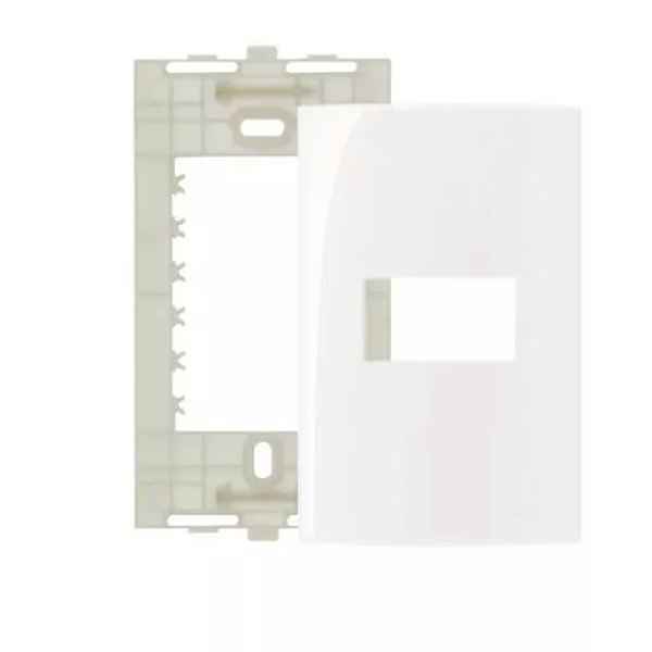 CONJ PLACA 4X2 1 POSTO HORIZ BR COM SUPORTE SLEEK MARGIRIUS 16026