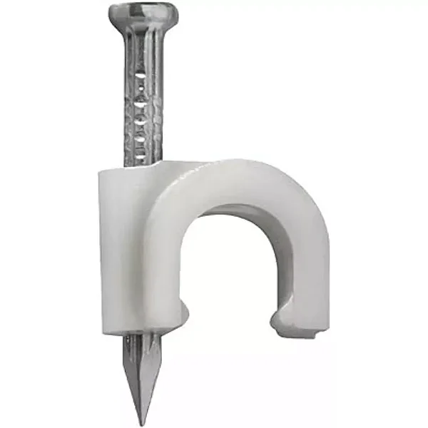 FIXA CABO REDONDO 10MM 100 PECAS BRANCO PREGO DE 22MM FXCB0008a