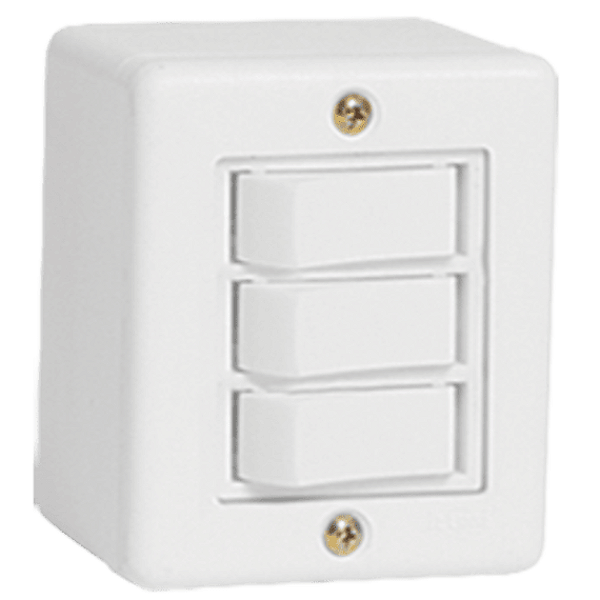 3 INTERRUPTORES SIMPLES 6A 250V  BOX ILUMI