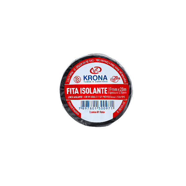 FITA ISOLANTE ANTI-CHAMA C/CELOF.19MM X 10M KRONA