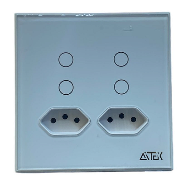 INTERRUPTOR INTELIGENTE TOUCH, 4 BOTOES, BRANCO ALPHA-110-4