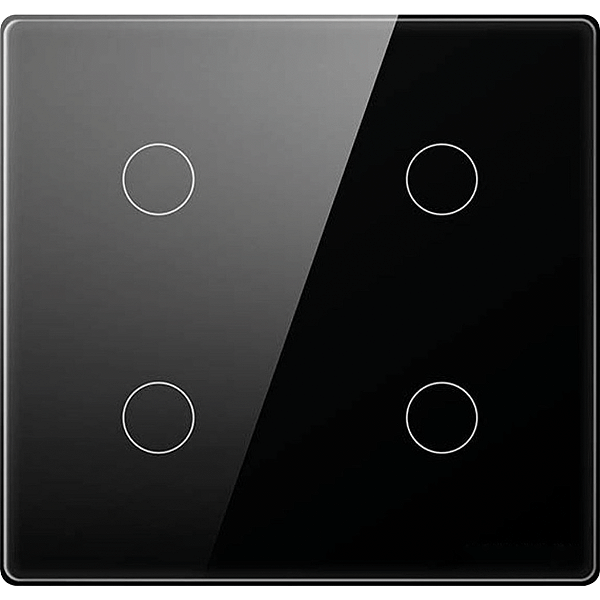 INTERRUPTOR INTELIGENTE TOUCH PRETO COM 4 BOTOES  (BIVOLT) ALPHA-100-44P PRO