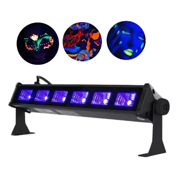 LUZ NEGRA ULTRAVIOLETA UV 20W 6 LEDS LUATEK - LK-UV6