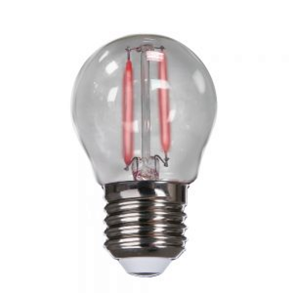 BOLINHA FILAMENTO E27 VERMLHA 2W BIVOLT