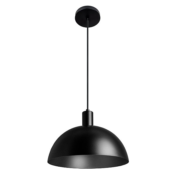 PENDENTE BIA 1xE27 PRETO LISO - 81301008-BLUMENAU