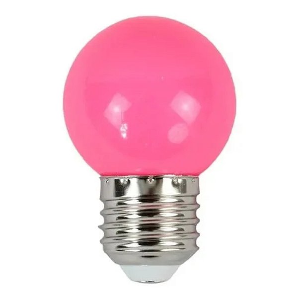 LAMPADA BOLINHA G45 1,2W E27 ROSA BRAVOLED
