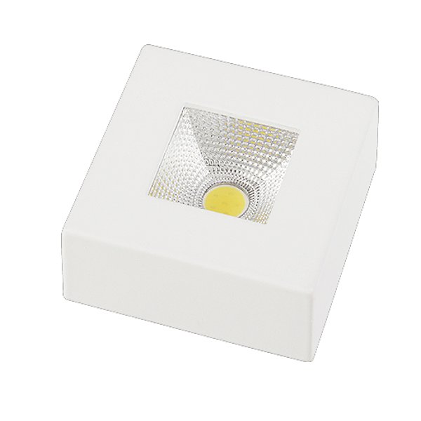 SPOT AUTHENTIC SOBREPOR QUADRADO  BRANCO FOSCO 5W 3000K BIVOLT
