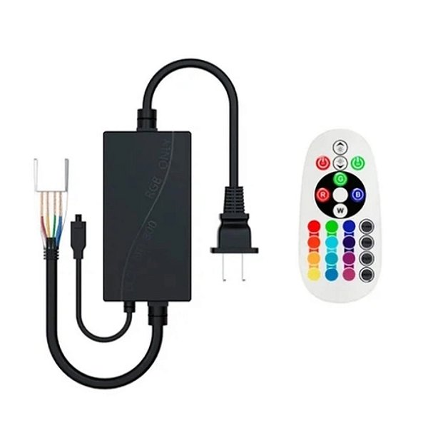 KIT CONTROLE + FONTE FITA DE LED RGB 220V