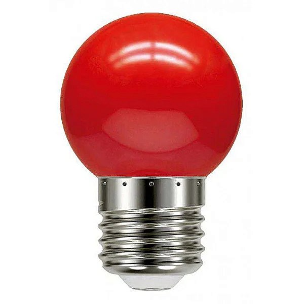 LAMPADA BOLINHA G45 1,2W E27 VERMELHA BRAVOLED 30297