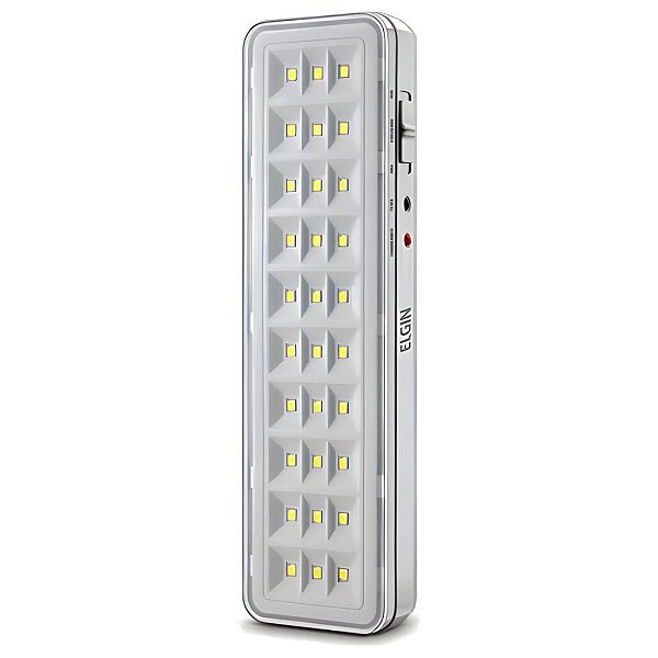 LUMINÁRIA DE EMERGÊNCIA 30 LEDS BATERIA DE LÍTIO ELGIN