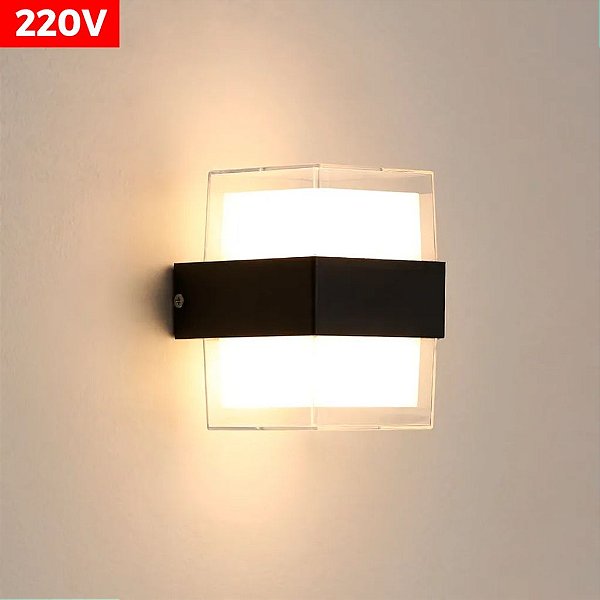 ARANDELA DE LED ACRÍLICO QUADRADA 2 FOCOSX5W ABS IP65 NE-BH-05