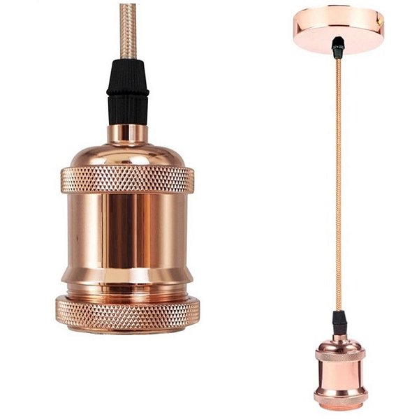 PENDENTE COR-COBRE COM BOCAL E27 NITROLUX