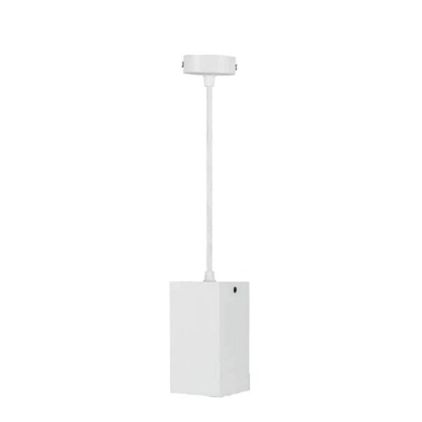 PENDENTE DE TETO QUADRADO C/ BOCAL GU10 COR-BRANCO BRAVOLED 30857