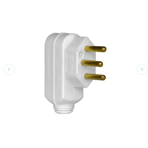 PLD17-3 BRANCO PLUGUE 2P+T 10A 90G VERTICAL PA023261