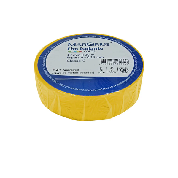 FITA ISOLANTE 19MM X 5M 0,13MM CLASSE C AMARELA PA023027
