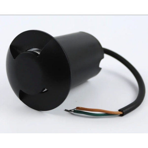 EMBUTIDO DE SOLO OPEN 3 FACHOS IP65 ALUM 60MM 1 W 3.000K PRETO FOSCO (12530316)