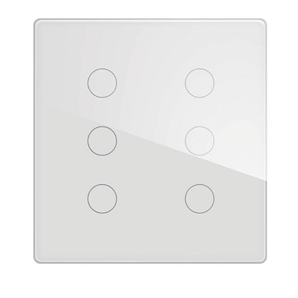 INTERRUPTOR INTELIGENTE TOUCH COM 6 BOTOES WIFI/BLUETOOTH - TENSAO DE ENTRADA (BIVOLT): 100-240V - ALPHA-100-46 PRO