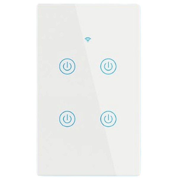 INTERRUPTOR INTELIGENTE TOUCH, BLUETOOTH - TENSAO DE ENTRADA (BIVOLT): AC 100~240V - 50/60HZ - ALPHA-100-4