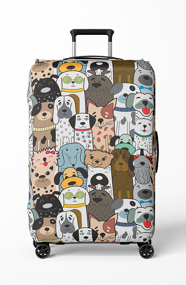 Capa Protetora Antifurto Mala Viagem Doguitos 10 23 32Kg