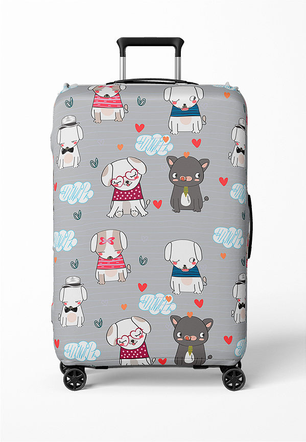 Capa Protetora Antifurto Mala Viagem Doguinhos 10 23 32Kg