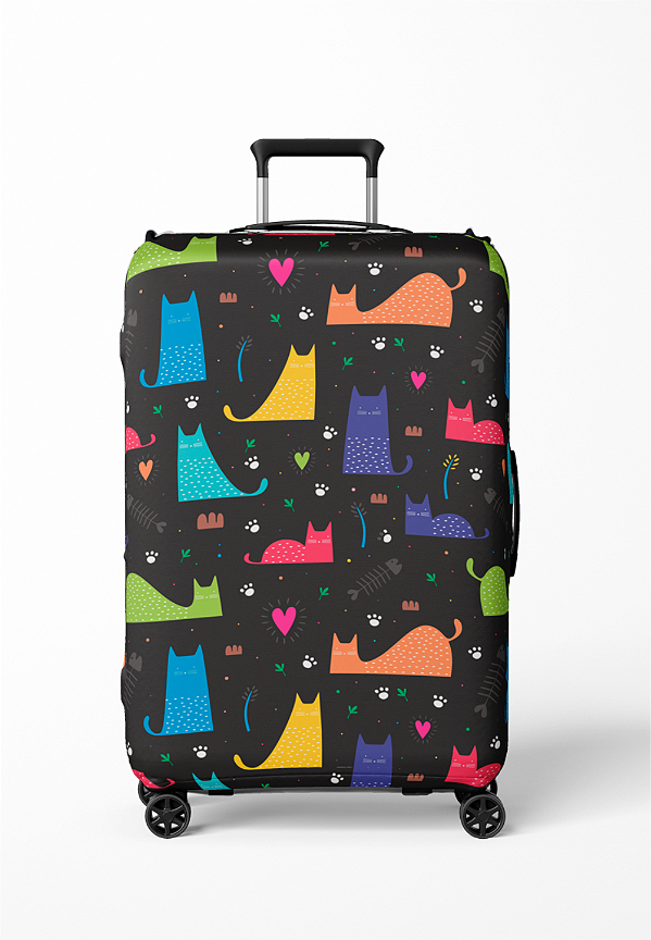 DUPLICADO - Capa Protetora Antifurto Mala Viagem  Colorful Cats 10 23 32Kg