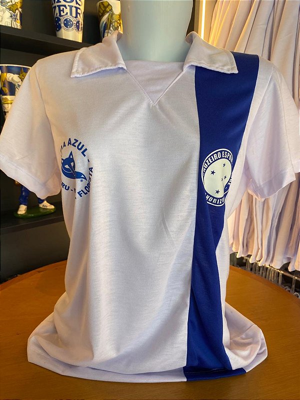 Polo Feminina Padrão Máfia Azul