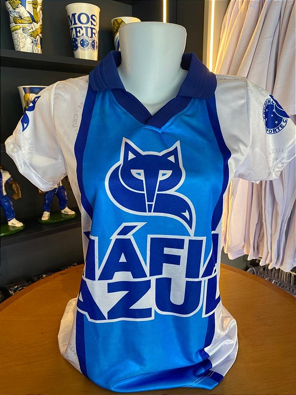 Polo Feminina Retrô Máfia Azul